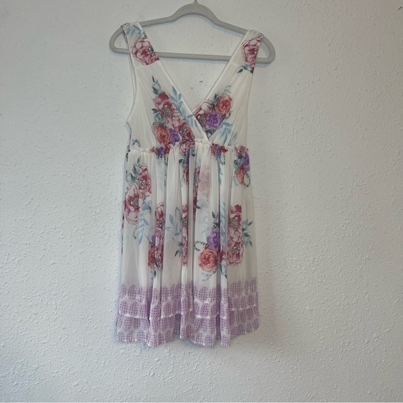 Free People Spring Fever White Floral Print Mini Dress Small - Picture 4 of 9